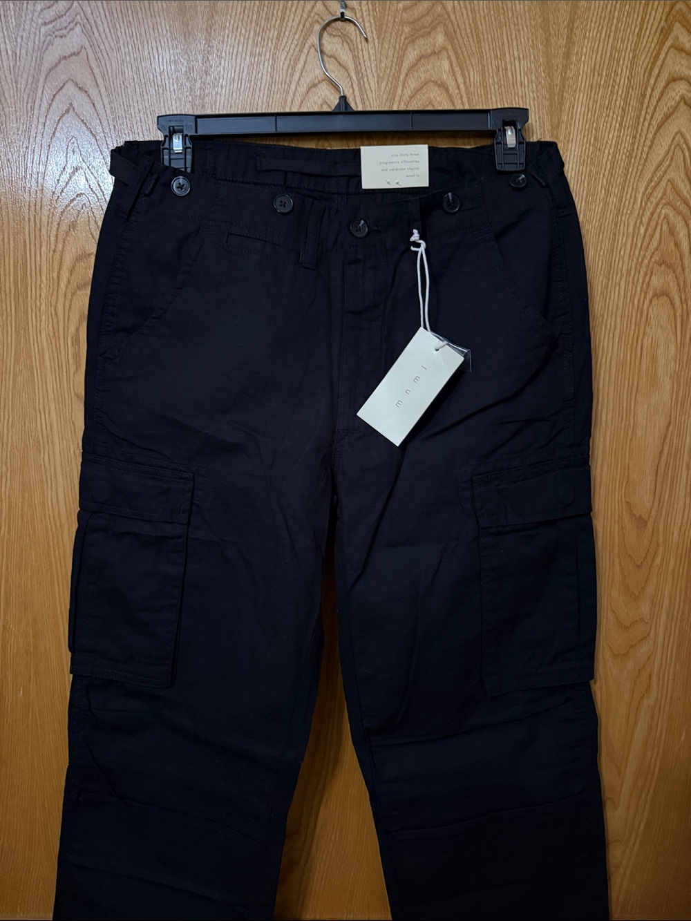 MNML Black Men's Cargo Pants with Utility Pockets